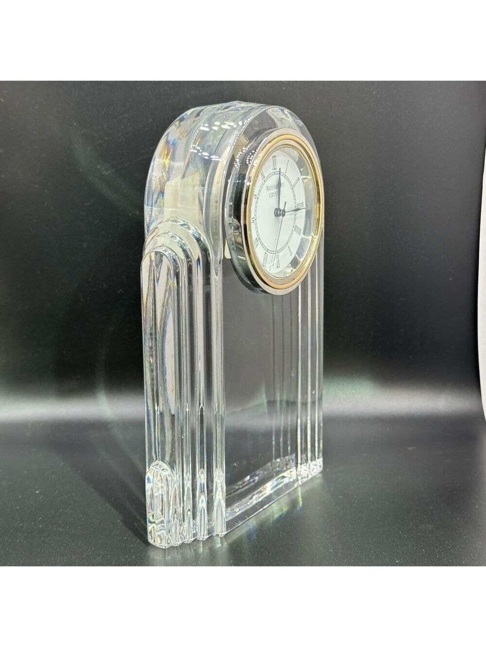 Waterford Crystal Art Deco Clock - Large 7" Tall - Picture 4 of 16